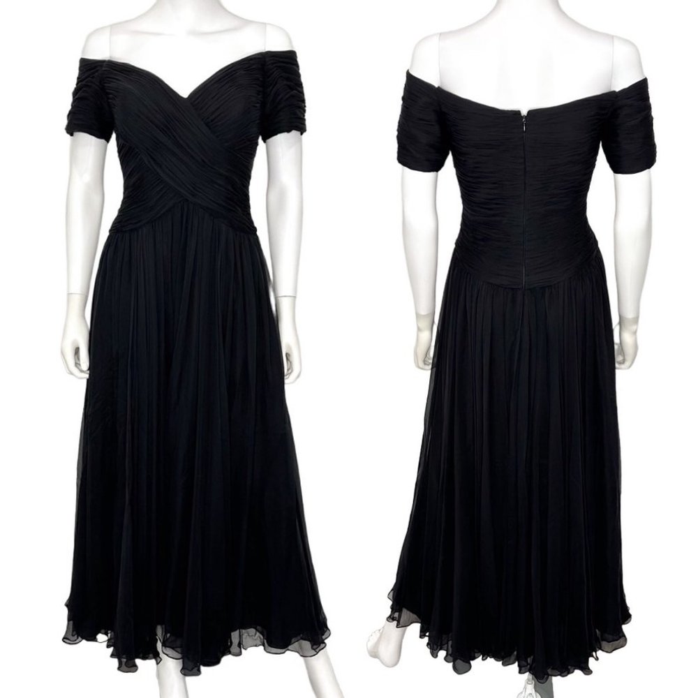 Elegant Black Off-Shoulder Maxi Dress